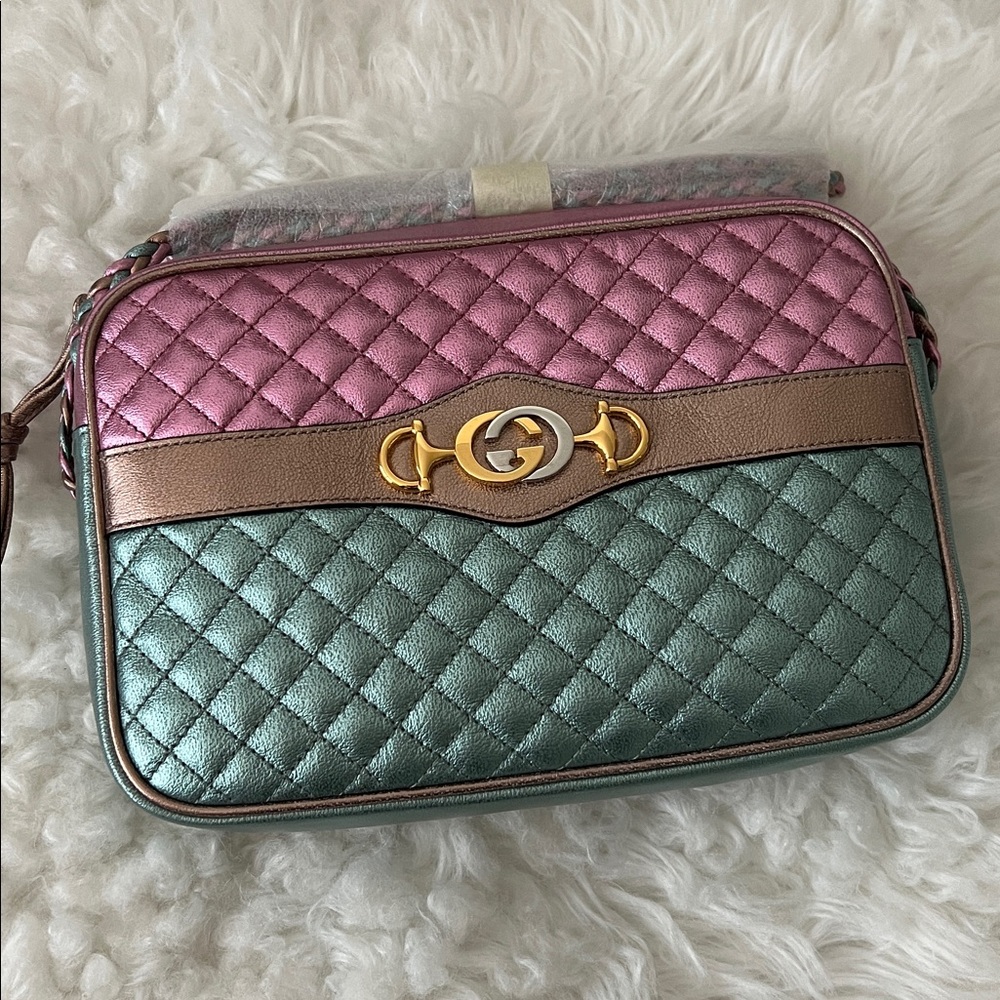 Gucci Spring Bag Leather Quilted Crossbody Bag